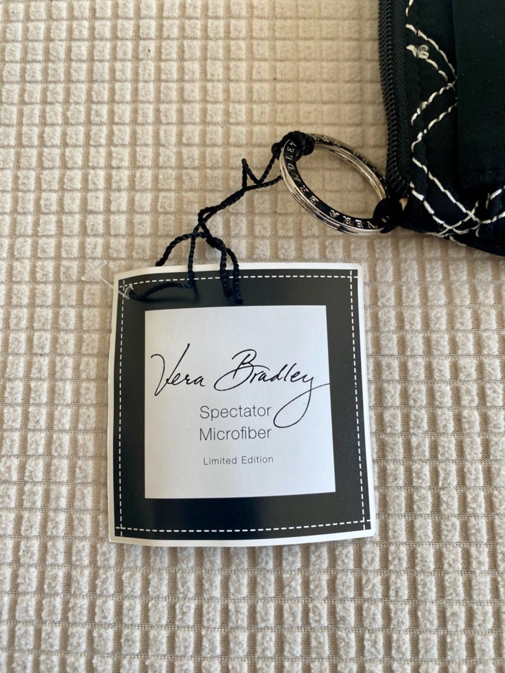 Vera Bradley Black Coin Purse with White Stitching - Picture 3 of 7